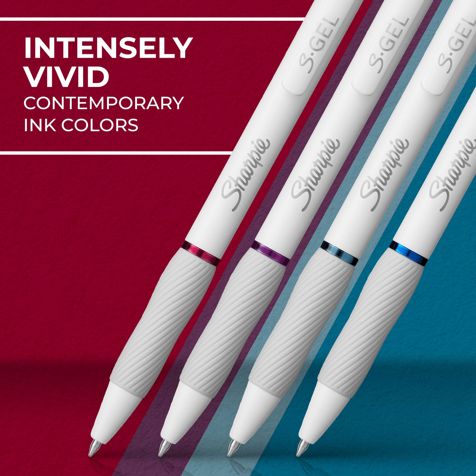 Sharpie® S-Gel™ 0.7mm Medium Point Bold Jewel Pens with White Fashion Barrel, 4ct.